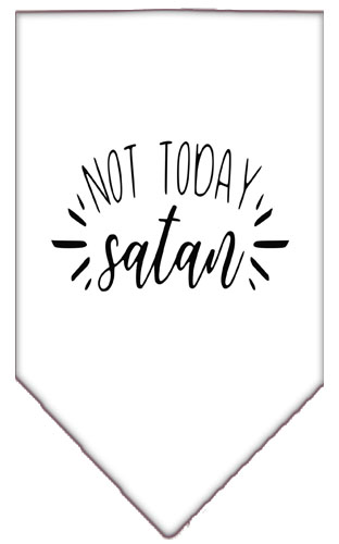 Not Today Satan Screen Print Bandana White Small